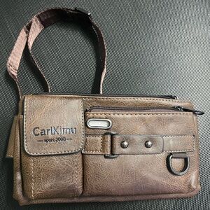 Carl Kimu Brown Leather Belt Bag